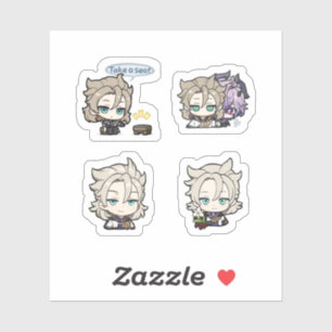 Albedo Genshin Impact 4er Stickerbogen Aufkleber