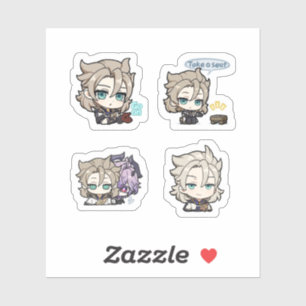 Albedo Genshin Impact 4er Stickerbogen Extra Aufkleber