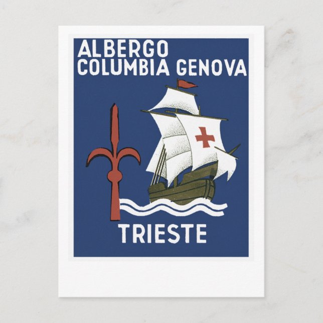 Albergo Columbia Genoa ~ Trieste Postkarte (Vorderseite)