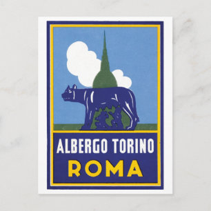 Albergo Torino Roma Travel Poster Postkarte