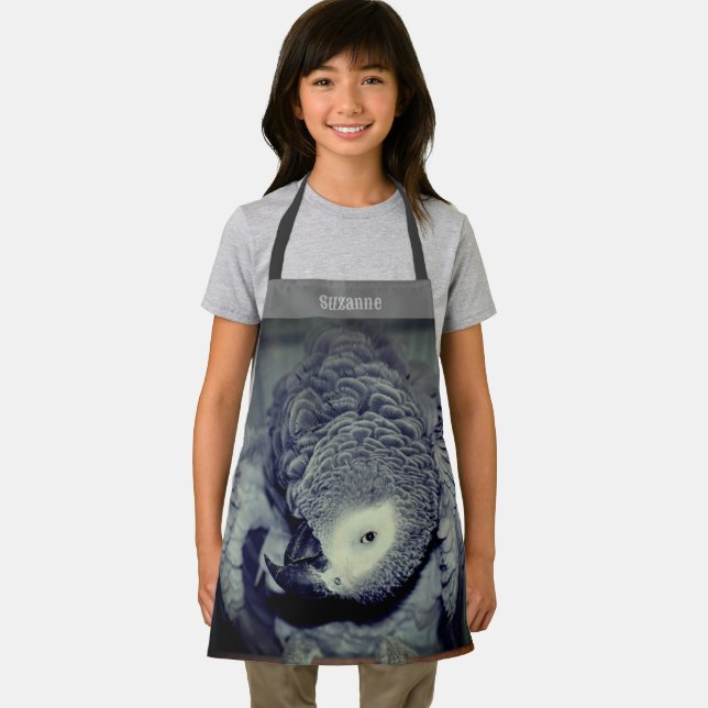 Albern-Afrikanischer Grau-Papagei Personalisiert Schürze (Insitu)