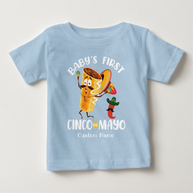 Albern Burrito Baby's First Cinco de Mayo Baby T-shirt (Vorderseite)