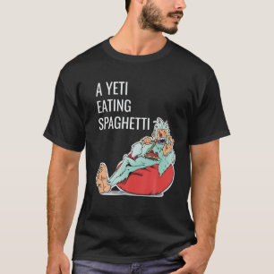 Albern, eine Yeti essen Spaghetti Illustration fü T-Shirt