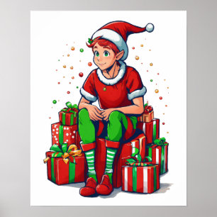 Albern Funny Christmas Weihnachtsmann Elf Kind Poster