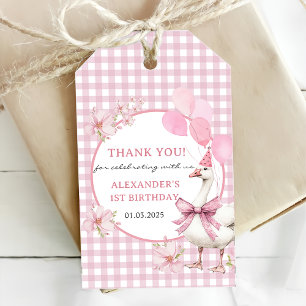 Albern Gänse 1. Geburtstag Party Geschenkanhänger