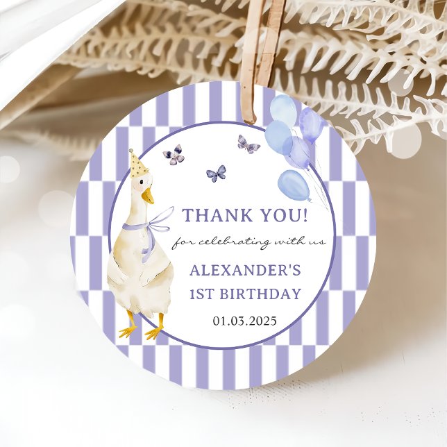 Albern Gänse 1. Geburtstag Party Geschenkanhänger (Von Creator hochgeladen)