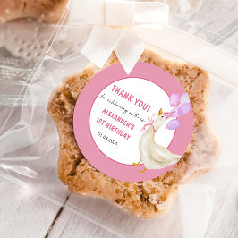 Albern Gänse 1. Geburtstag Party Klassischer Round Runder Aufkleber