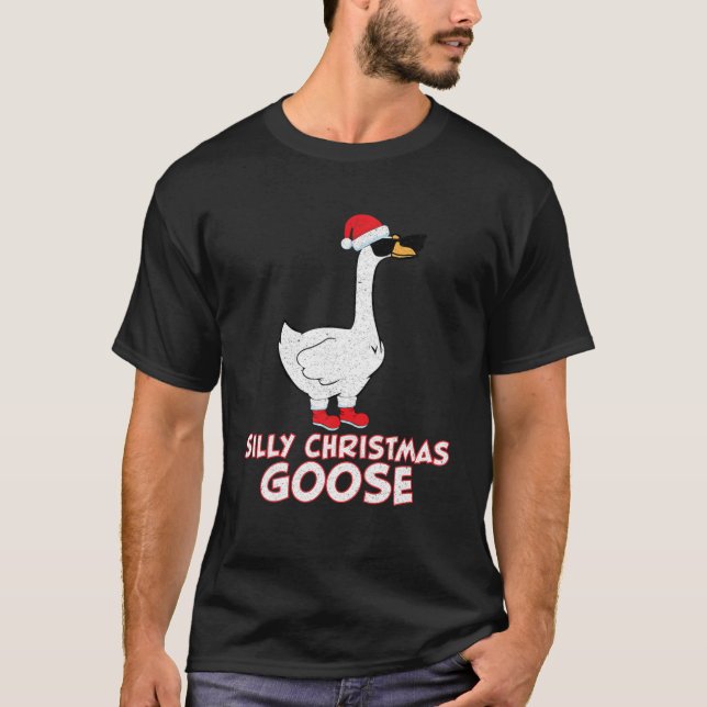 Albern Gänse Cool Weihnachten T-Shirt (Vorderseite)