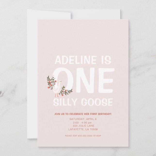 Albern Gänse Erstgeburt Einladung (Vorderseite)
