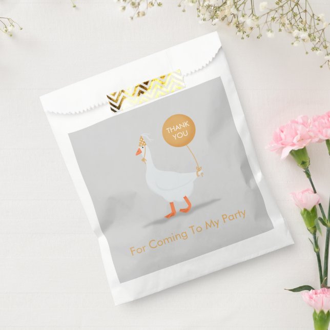 Albern Gänse Geburtstag Danke, grau und gelb Geschenktütchen (Versiegelt)