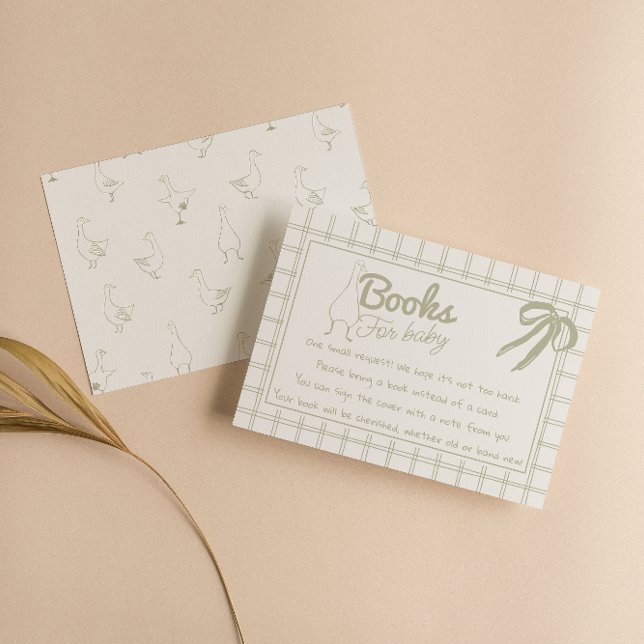 Albern Gänse Gezeichnet Gingham-Buchanfrage Begleitkarte (Von Creator hochgeladen)