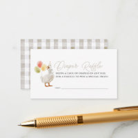 Albern Gänse Greige Gingham Diaper Raffle Ticket
