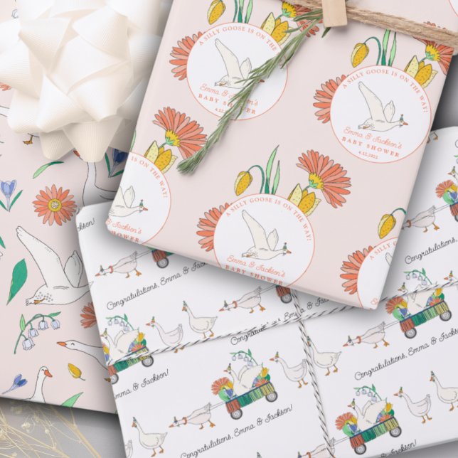 Albern Gänse Party Girl Babydusche Geschenkpapier Set (Von Creator hochgeladen)
