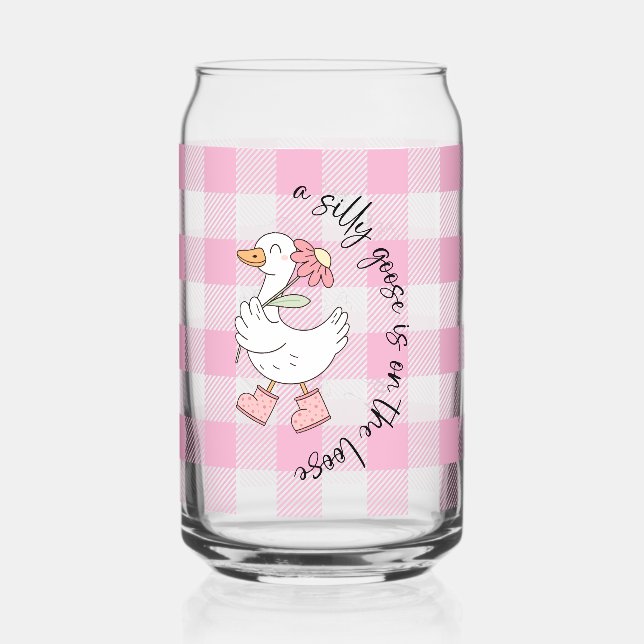 Albern Gänse Pink Gingham Dosenglas (Vorderseite)