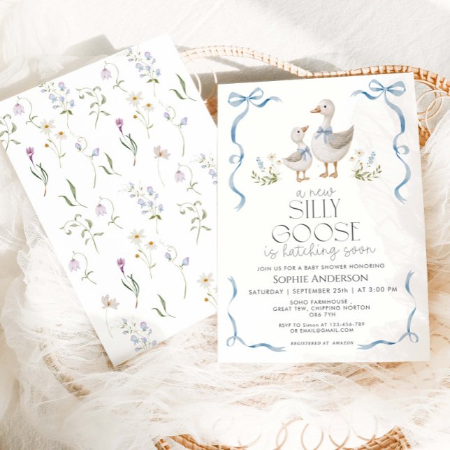 Albern Gänse Vinatge Bow Boy Baby Dusche Einladung (Von Creator hochgeladen)