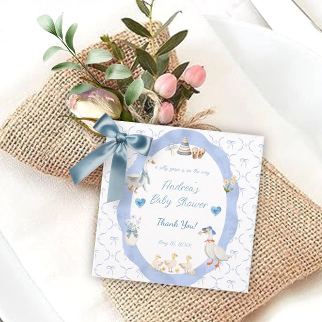 Albern Gänse Whimsical Bow Baby Showdusche Geschenkanhänger (Von Creator hochgeladen)