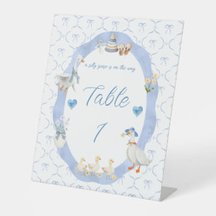 Albern Gänse Whimsical Bow Baby Showdusche Sockelschild