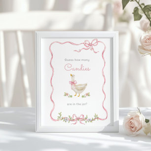 Albern Gänse Wie viele Bonbons Baby Dusche Spiel Poster