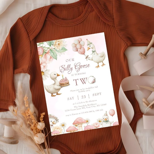 Albern Gänseblütengarten Pilz 2. Geburtstag Einladung (Von Creator hochgeladen)