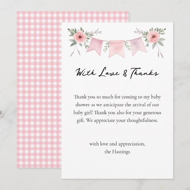 Albern Gänsehaut Girl Babydusche Danke (Vorne/Hinten)