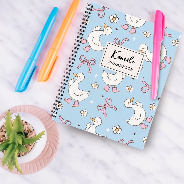 Albern Gänsehrosa Bogen Coquette Benutzerdefiniert Notizbuch (Von Creator hochgeladen)