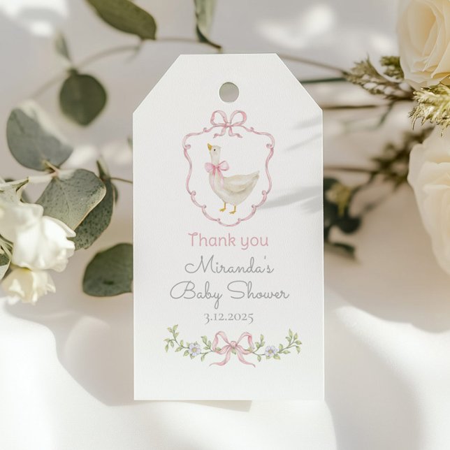 Albern Gänsepink-Creme Kinderdusche Danke Geschenkanhänger (Von Creator hochgeladen)