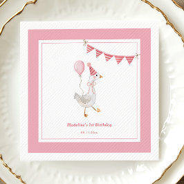 Albern Gänsepink-Girl Geburtstagsparty Serviette