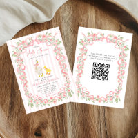 Albern Gänserosa Bow Floral QR Code Kinderdusche