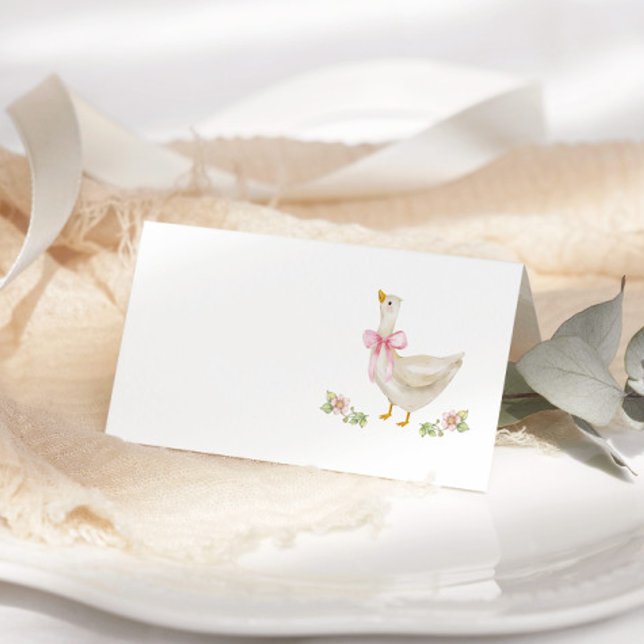 Albern Gänserosa Bow Kinderdusche Platzkarte (Von Creator hochgeladen)