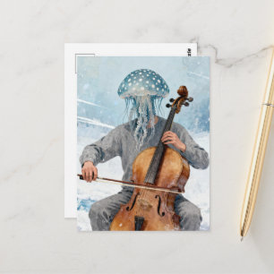 Albern gefleckte Quallen beim Musizieren Postkarte