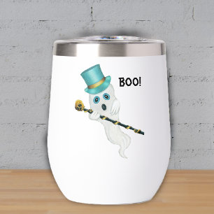 Albern Ghost Blue Eyes Top Hat Gold Skull Cane Boo