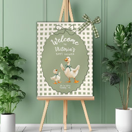 Albern Gingham Bow Babydusche Poster