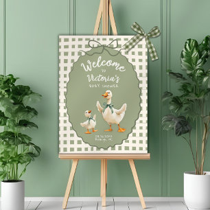 Albern Gingham Bow Babydusche Poster
