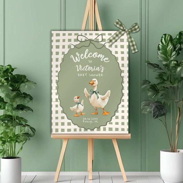 Albern Gingham Bow Babydusche Poster (Von Creator hochgeladen)