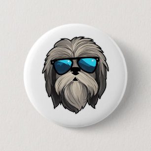Albern Glasses Lhasa Apso Classic T - Shirt Button