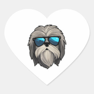 Albern Glasses Lhasa Apso Classic T - Shirt Herz-Aufkleber