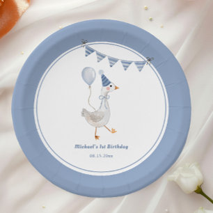 Albern Goose Blue Boy Geburtstagsparty Pappteller