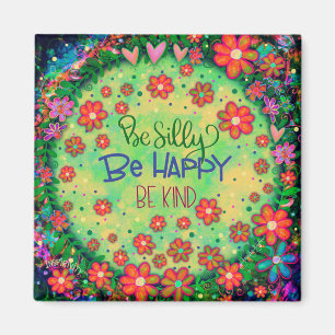 Albern Happy Kind Hübsch Inspirierend floral Magnet