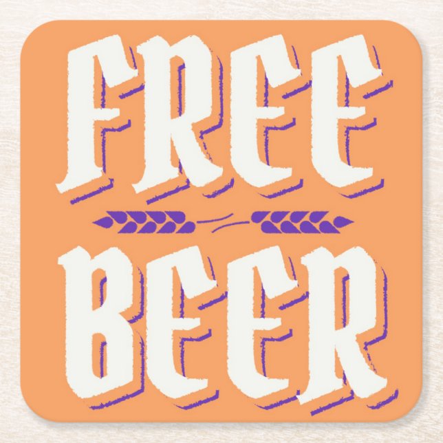 Albern & Kitschy GRATIS BIER Rechteckiger Pappuntersetzer (Vorderseite)