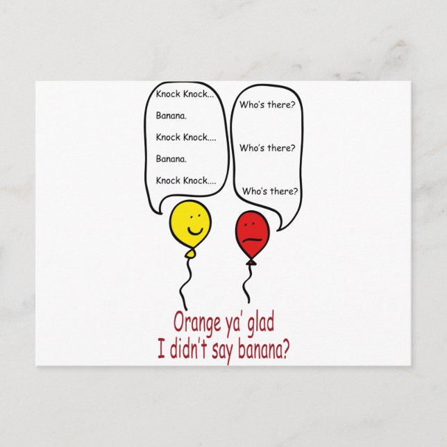 Albern Knock Knock Joke Postkarte (Vorderseite)