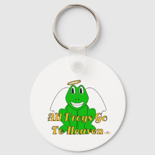 Albern lächelnder grüner Frosch Engel Alle Frösche Schlüsselanhänger