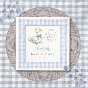 Albern Little Gose Blue Gingham Baby Dusche Serviette