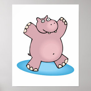 albern rosa Tanzhippo Poster