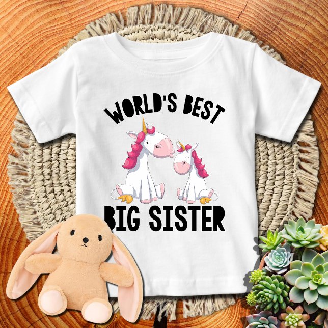 Albern Unicorns Weltbeste Big Sister Baby T-shirt (Von Creator hochgeladen)