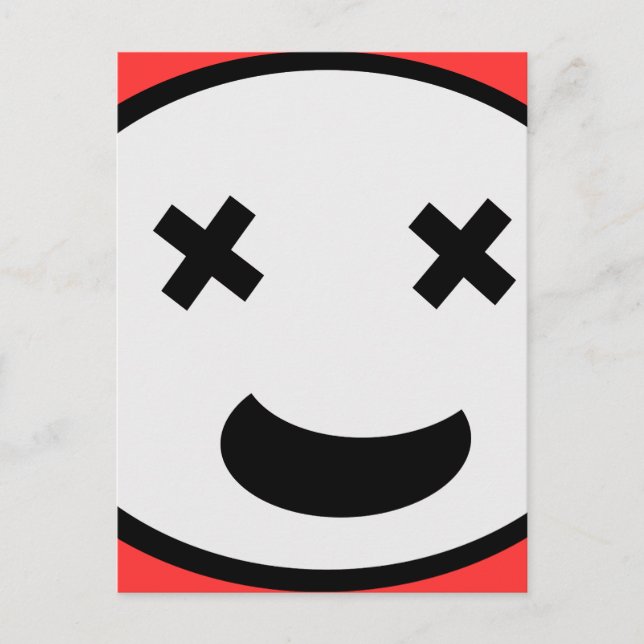 Albern X Augen Oval Face Postkarte (Vorderseite)