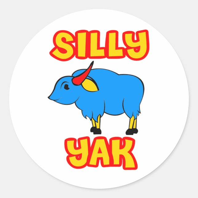Albern Yak Runder Aufkleber (Vorderseite)