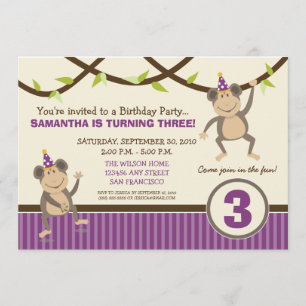 Alberne Affen Einladung zur Geburtstagspartei (Lav