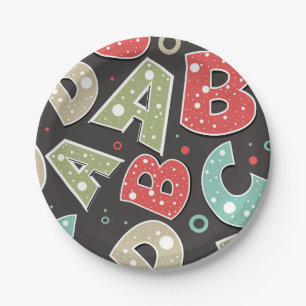 Alberne Alphabet-Buchstaben A-B-C-D Pappteller