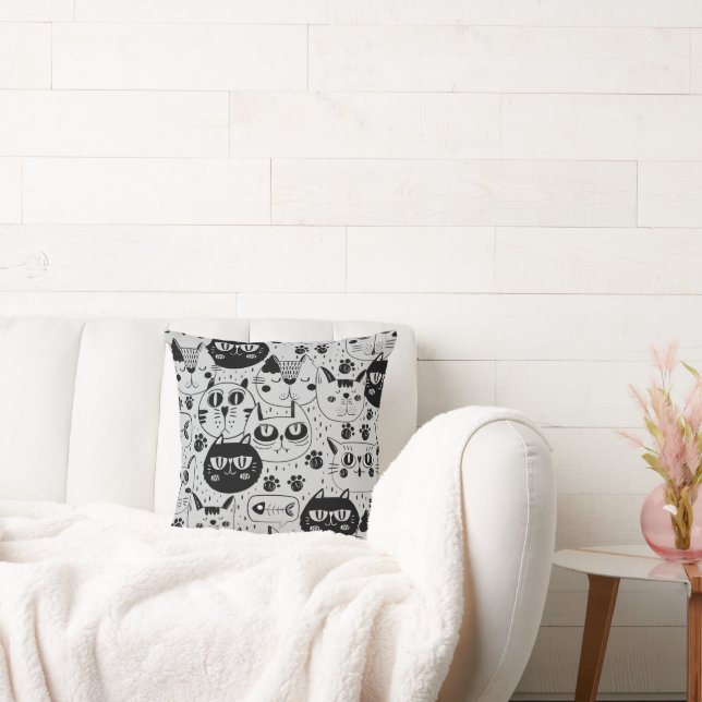 Alberne Cat Faces Pillow Kissen (Liege)