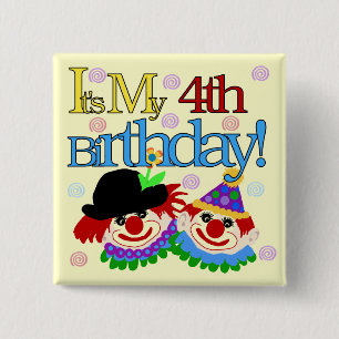 Alberne Clowns 4. Geburtstag - Hemden und Geschenk Button